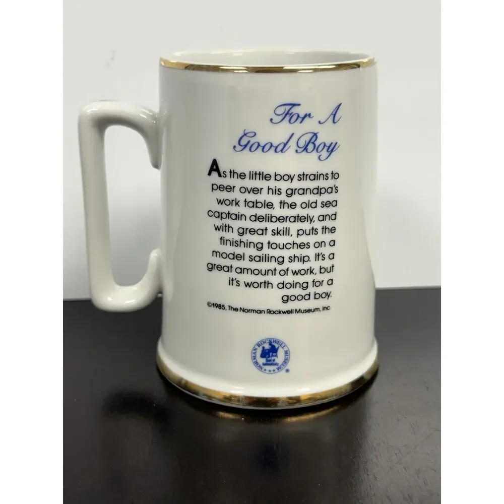24k Trim Norman Rockwell 1985 Coffee Mug Cup 